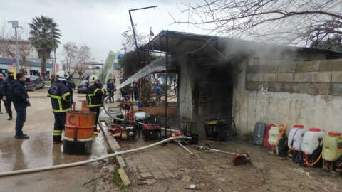 Gaziantep’te iş yerine gelen müşteri yangın çıkardı